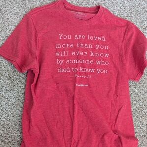Red Graphic T-Shirt with Inspirational Quote